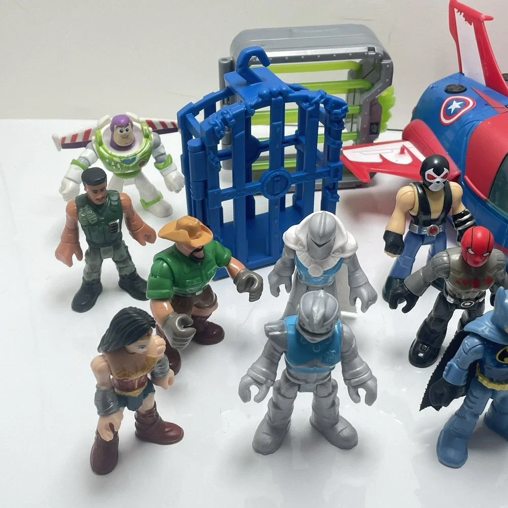 Imaginext‎ & Playskool Heroes Figures, Bikes Jet And Shark - 20 Total